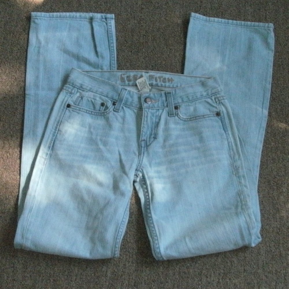 Ezra Fitch Boot Cut Denim Jeans Used Blue Wash Size 26 Style EZ617